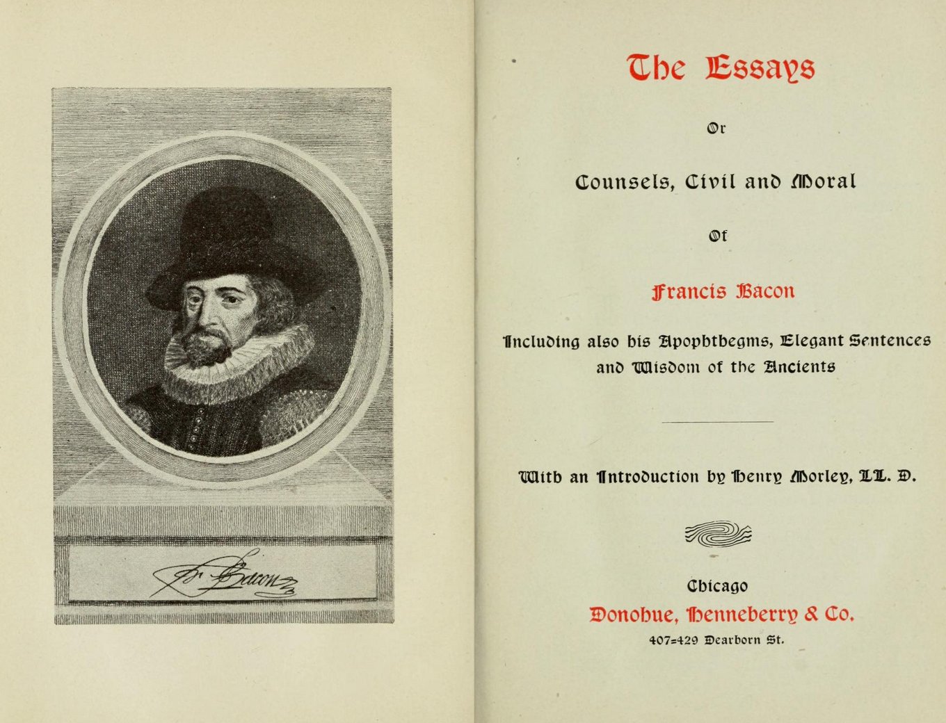 The Essays or Counsels, Civil and Moral by Francis Bacon